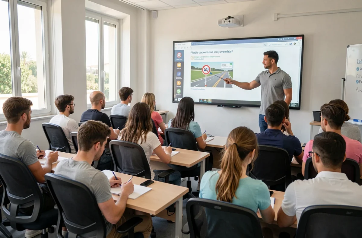 Cours de code de la route en salle chez l'Auto Ecole Class'Permis à Nice