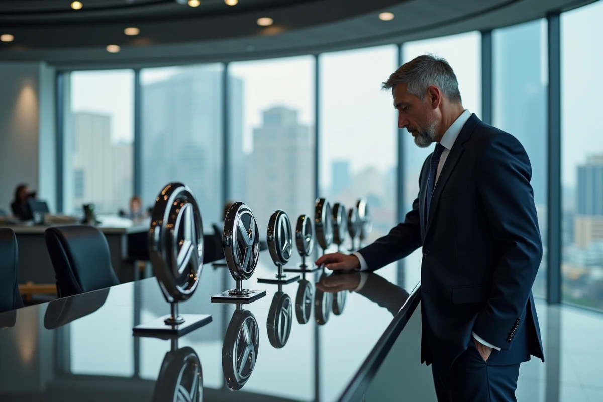 Designer automobile examine logos de voitures modernes et anciennes