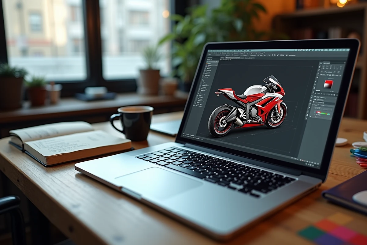 Écran d'ordinateur affichant des erreurs de gabarit dans un logiciel de simulation de covering moto