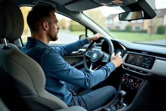 Homme dans sa trentaine examine le tableau de bord numérique
