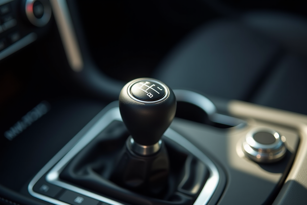 Vue du levier de vitesse automatique dans l