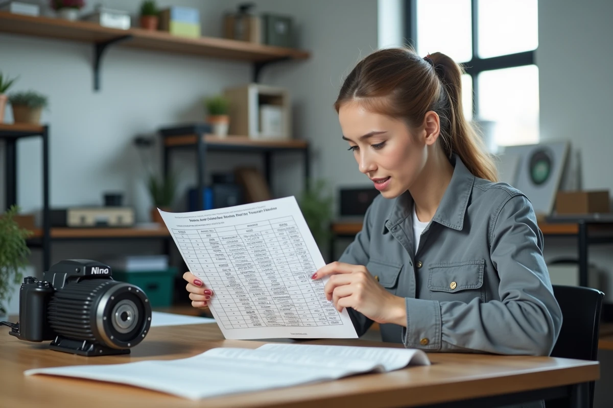 Jeune femme technicien assemble un moteur électrique dans un bureau lumineux